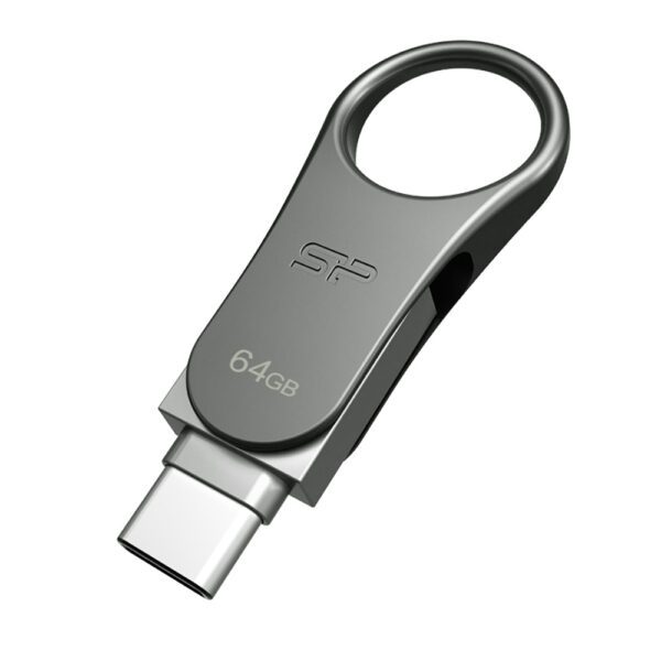 Pen Drive Silicon Power 64Gb DriveMobile C80 Metal Type C + Usb 3